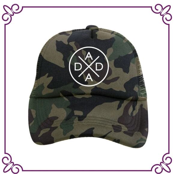 One Adult CAMO Green & Black DADA X Trucker Hat NEW - Picture 1 of 7